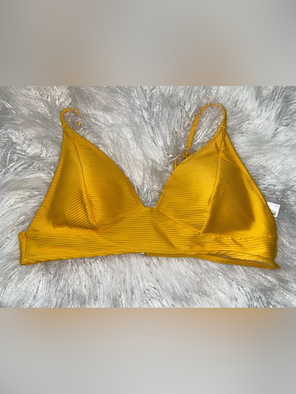 Old Navy Yellow Ribbed Triangle Bikini Set - Picture 3 of 6